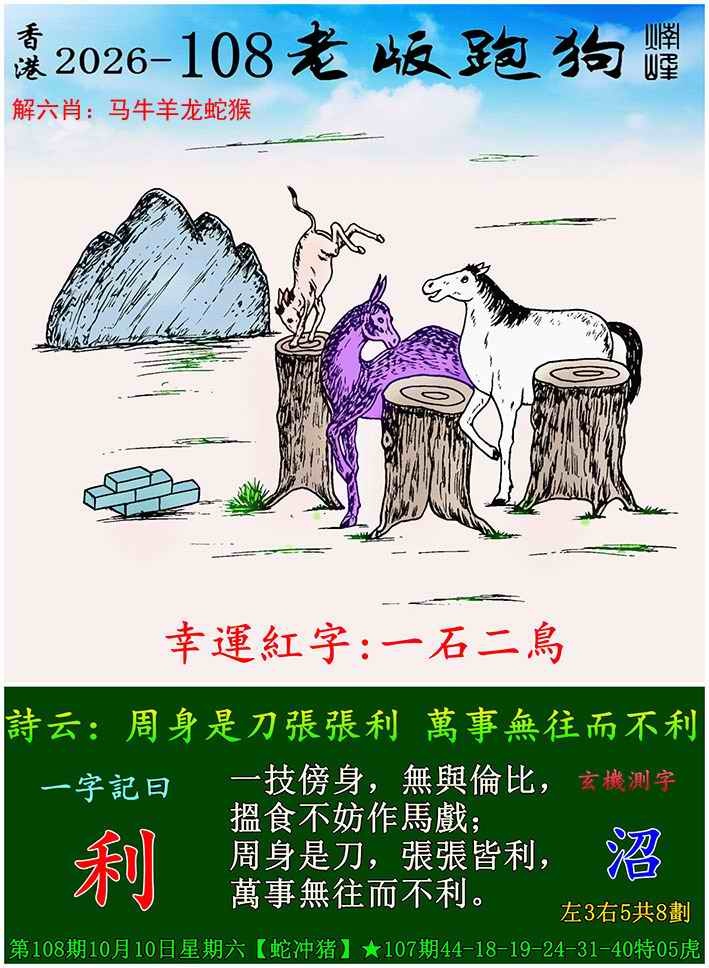 老版跑狗 第108期