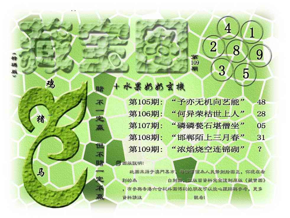 藏宝图(正版) 第108期