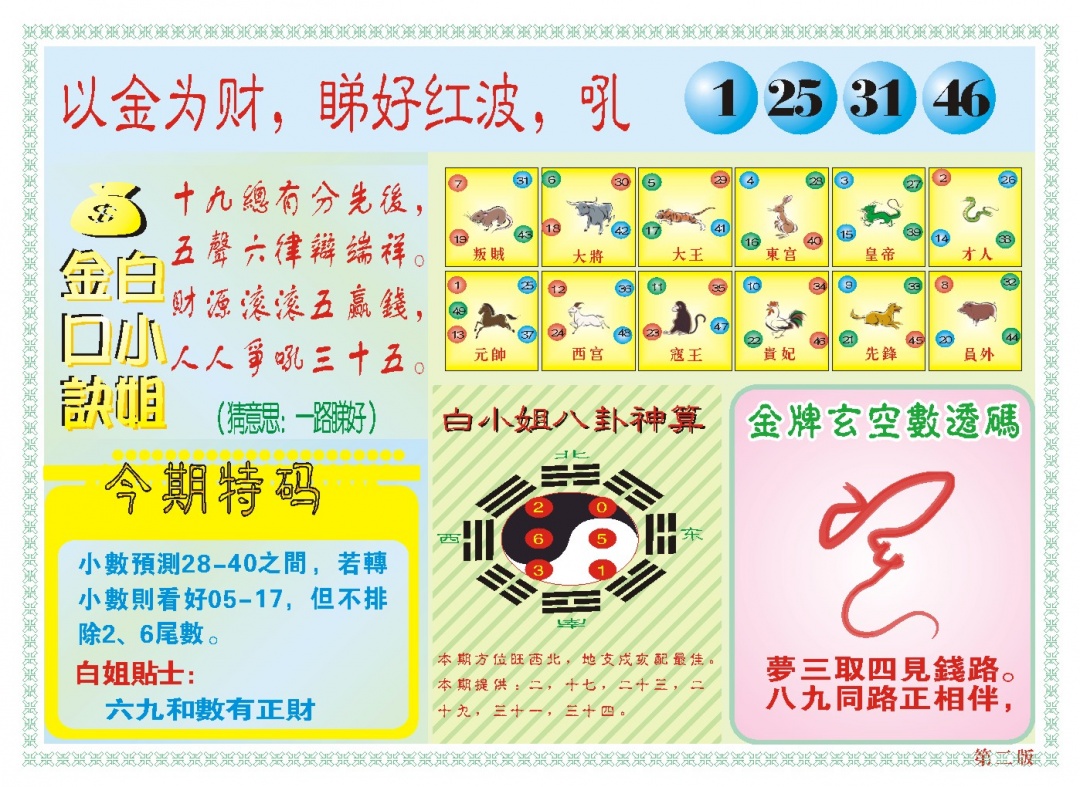 白小姐内幕B 第283期
