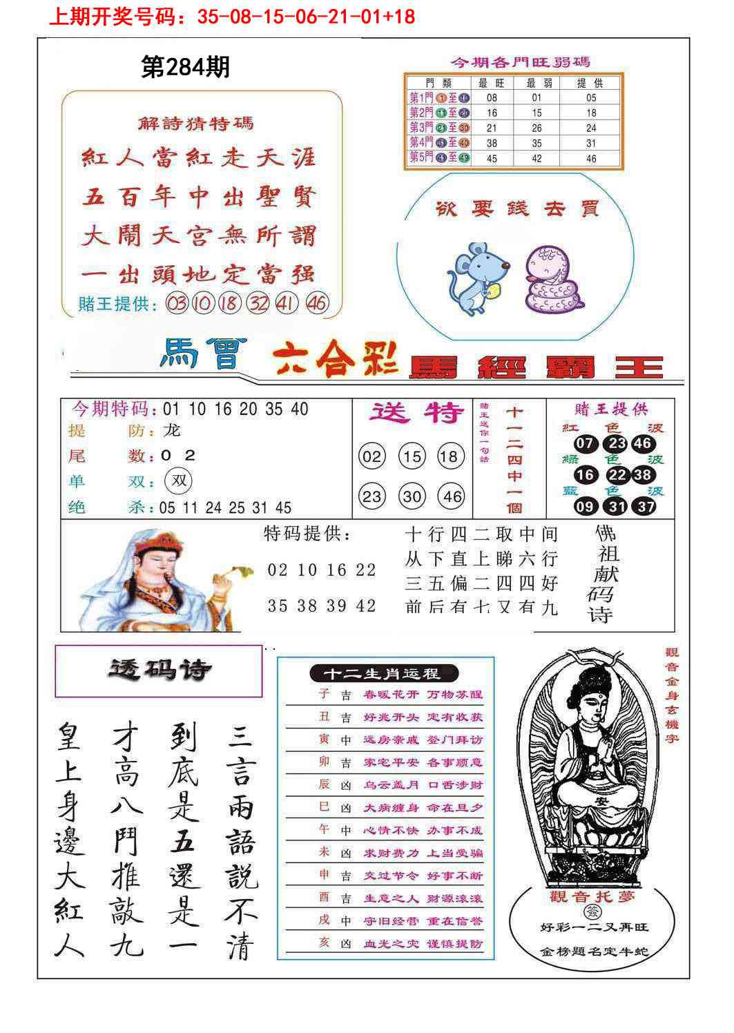 马经霸王 第284期