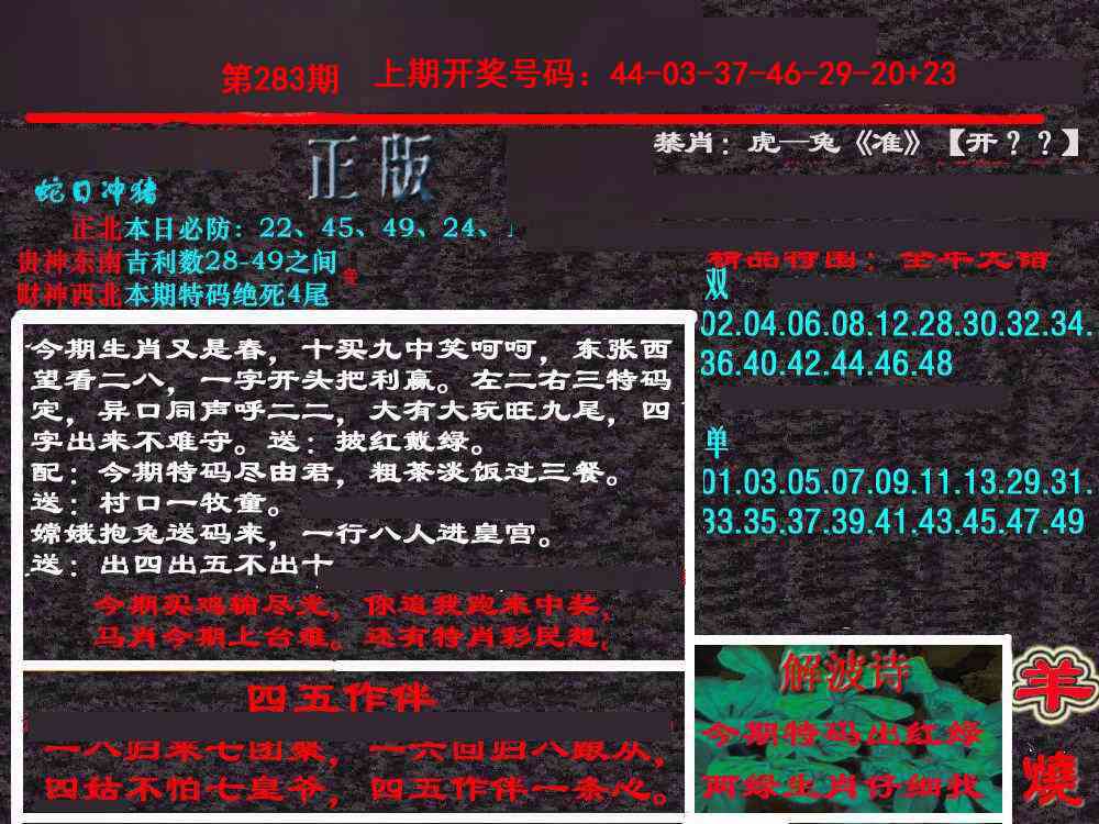 新港内幕 第283期