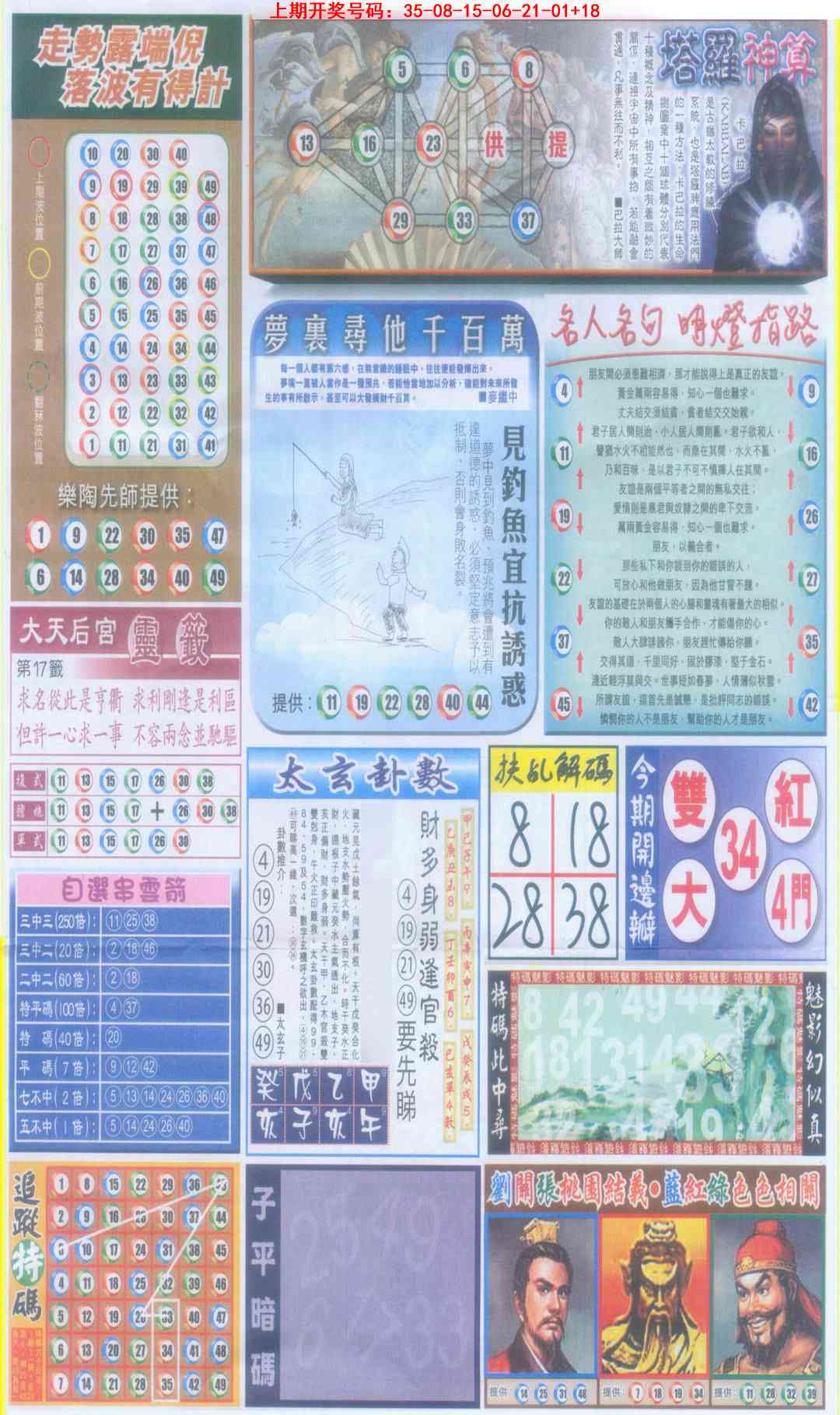 新报跑狗-2(背面) 第284期
