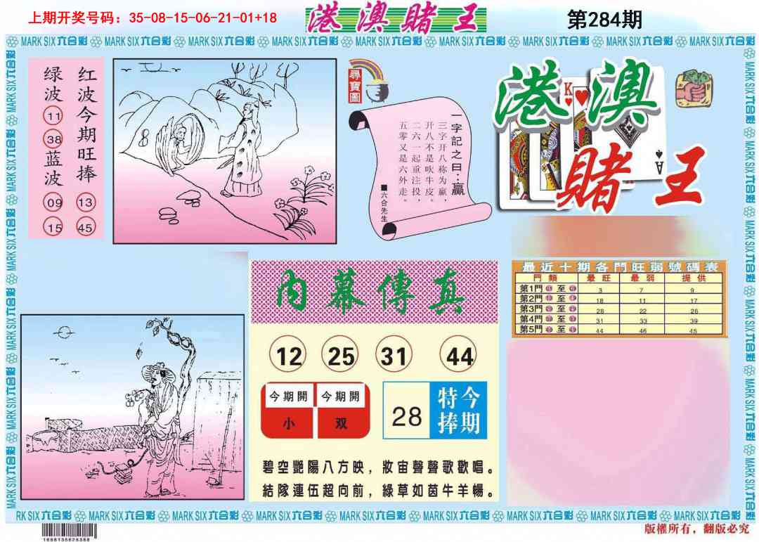 港澳赌王A 第284期