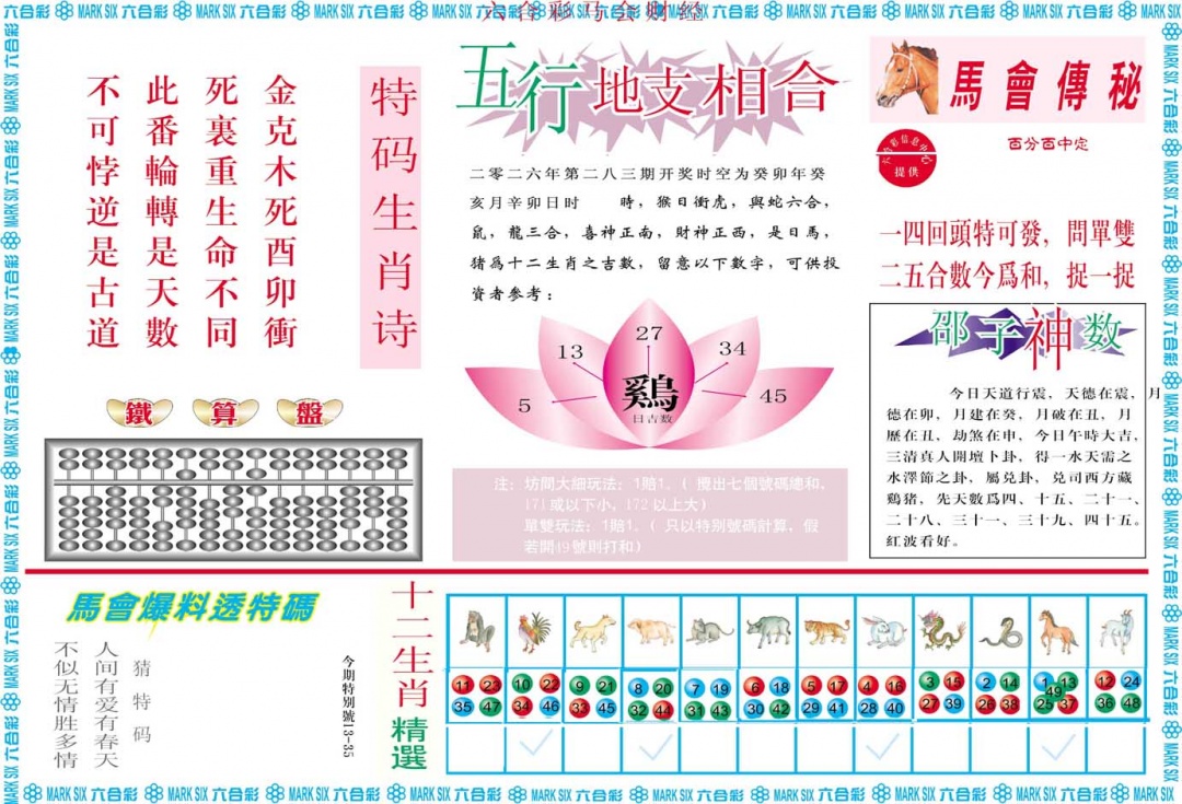 马会财经B 第283期