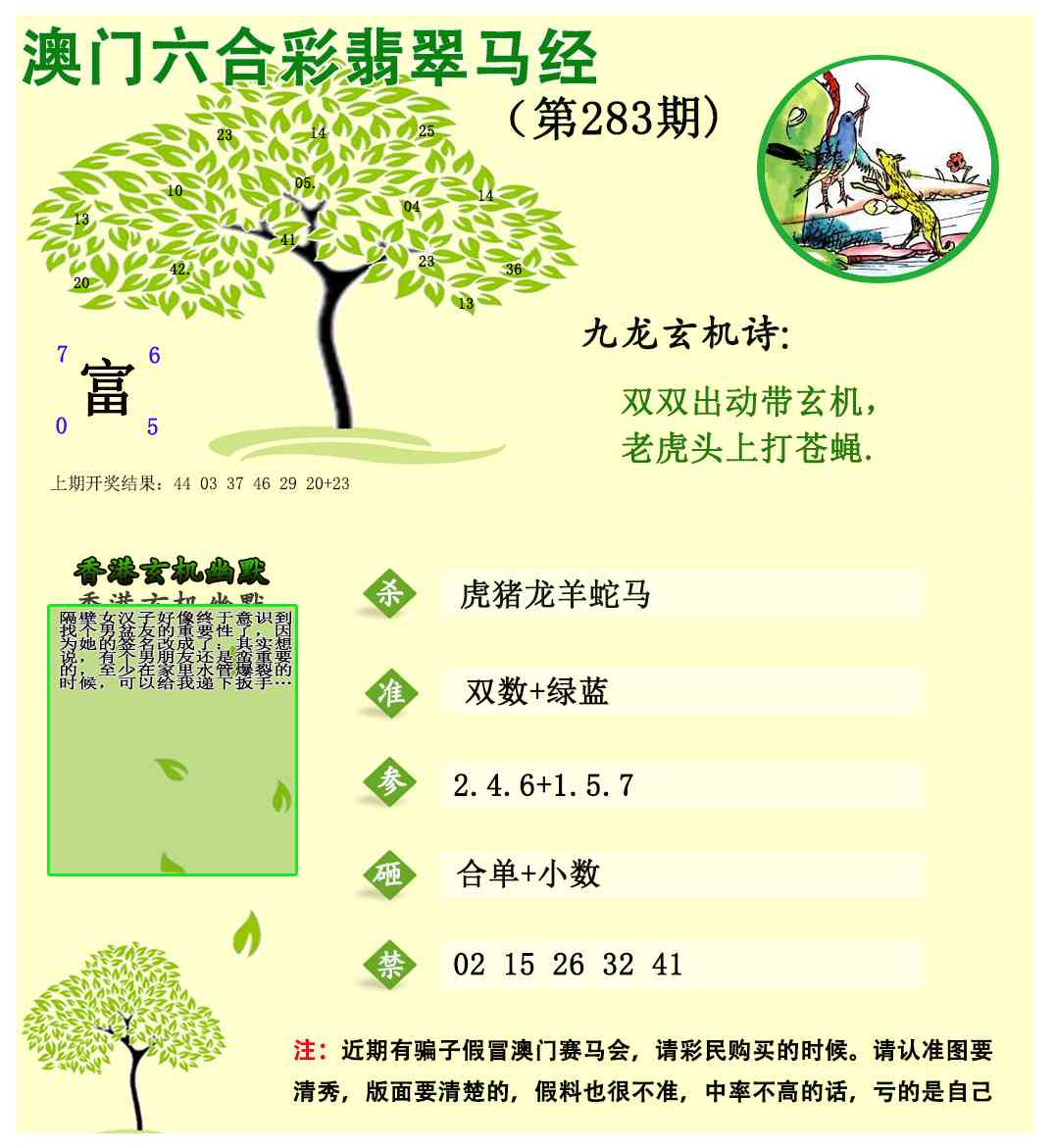 翡翠马经 第283期