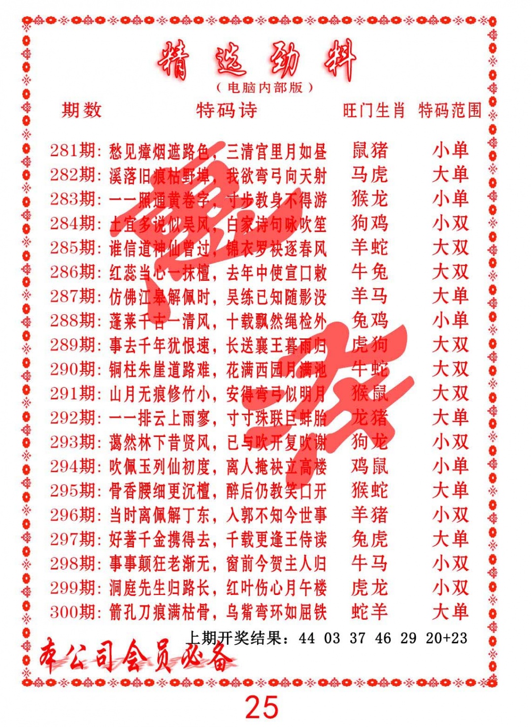 精选劲料 第283期