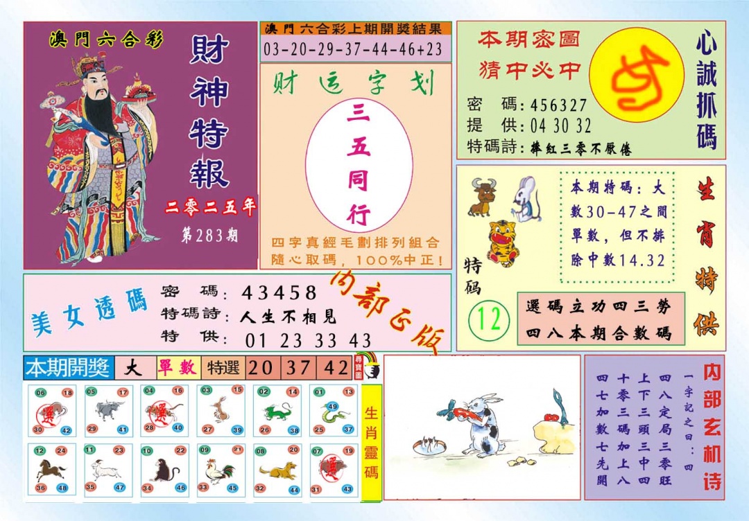 财神特报 第283期