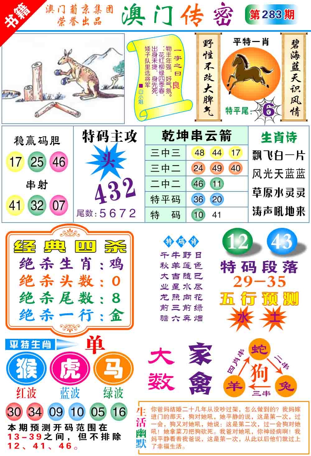 澳门传密心水 第283期