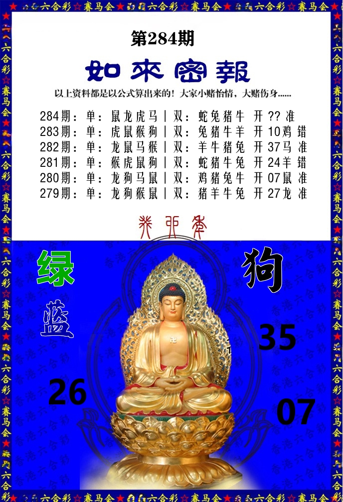 如来密报 第284期