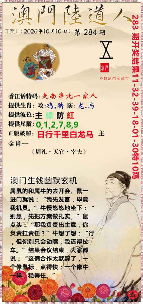 澳门陆道人 第284期
