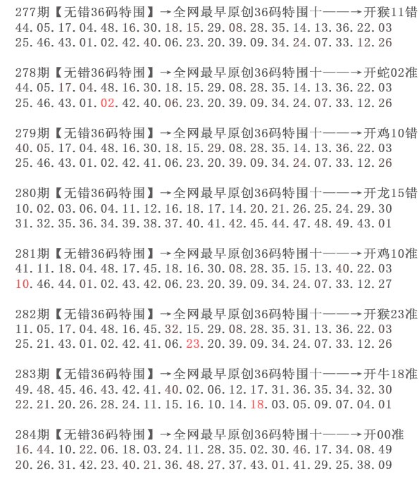 36码特围 第284期