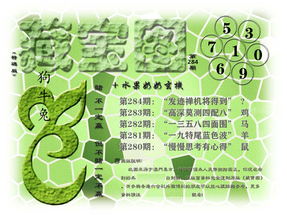 藏宝图奶奶玄机 第284期