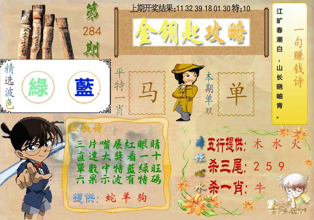 《金钥匙攻略》 第284期