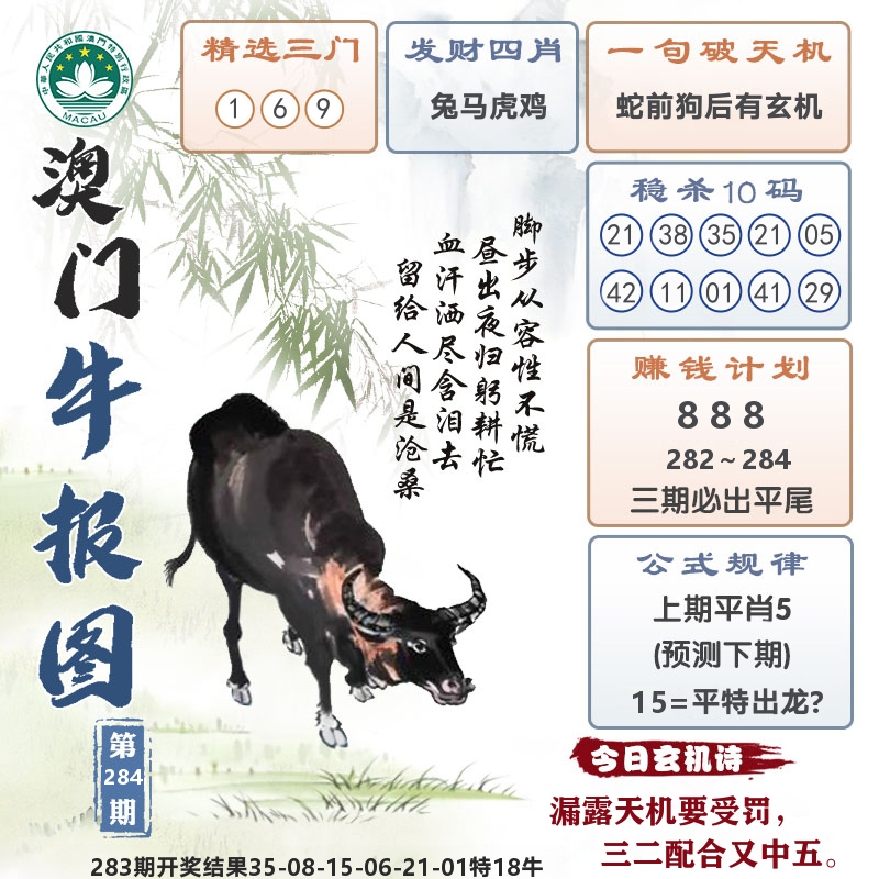澳门牛报图 第283期