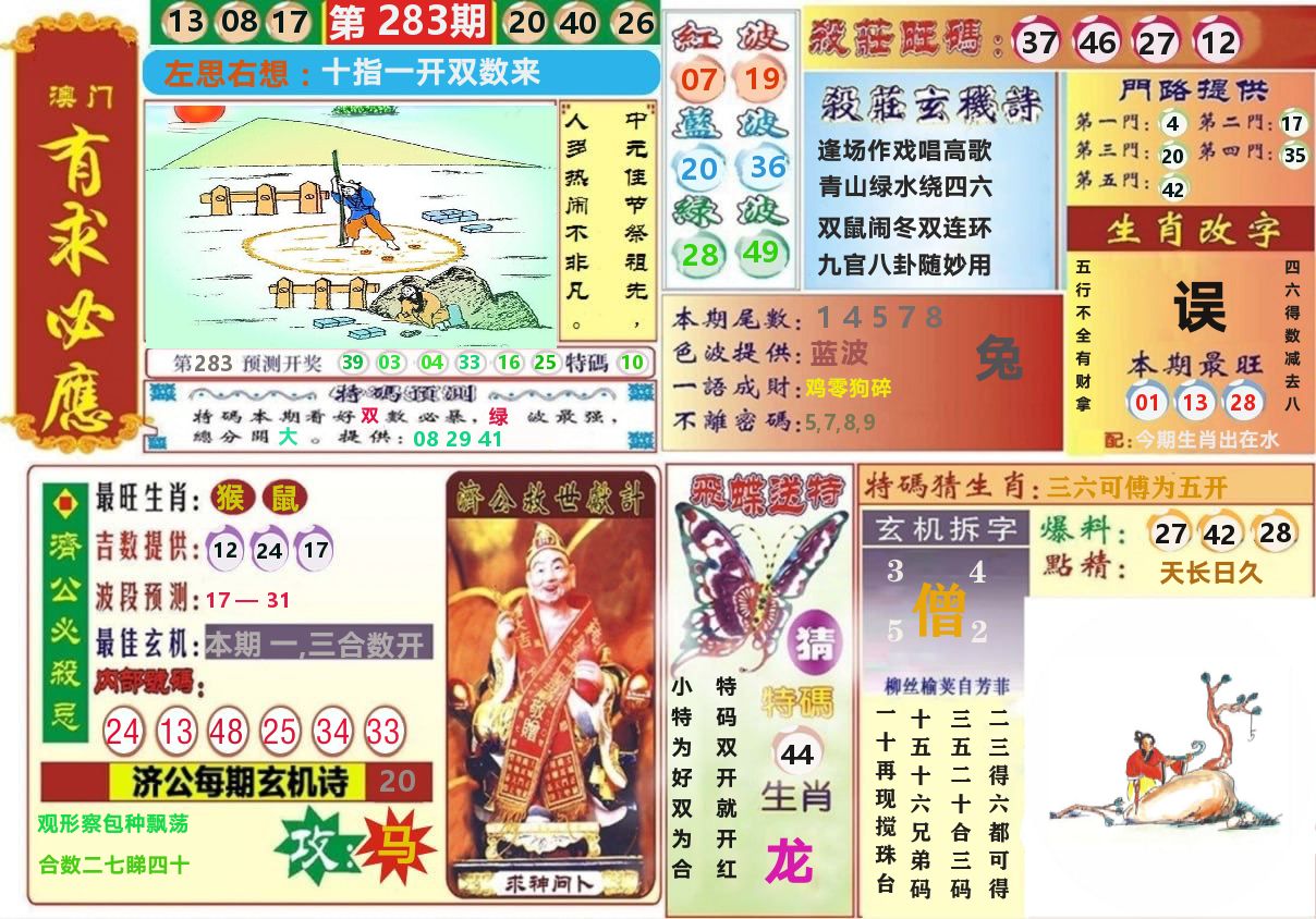 澳门有求必应 第283期