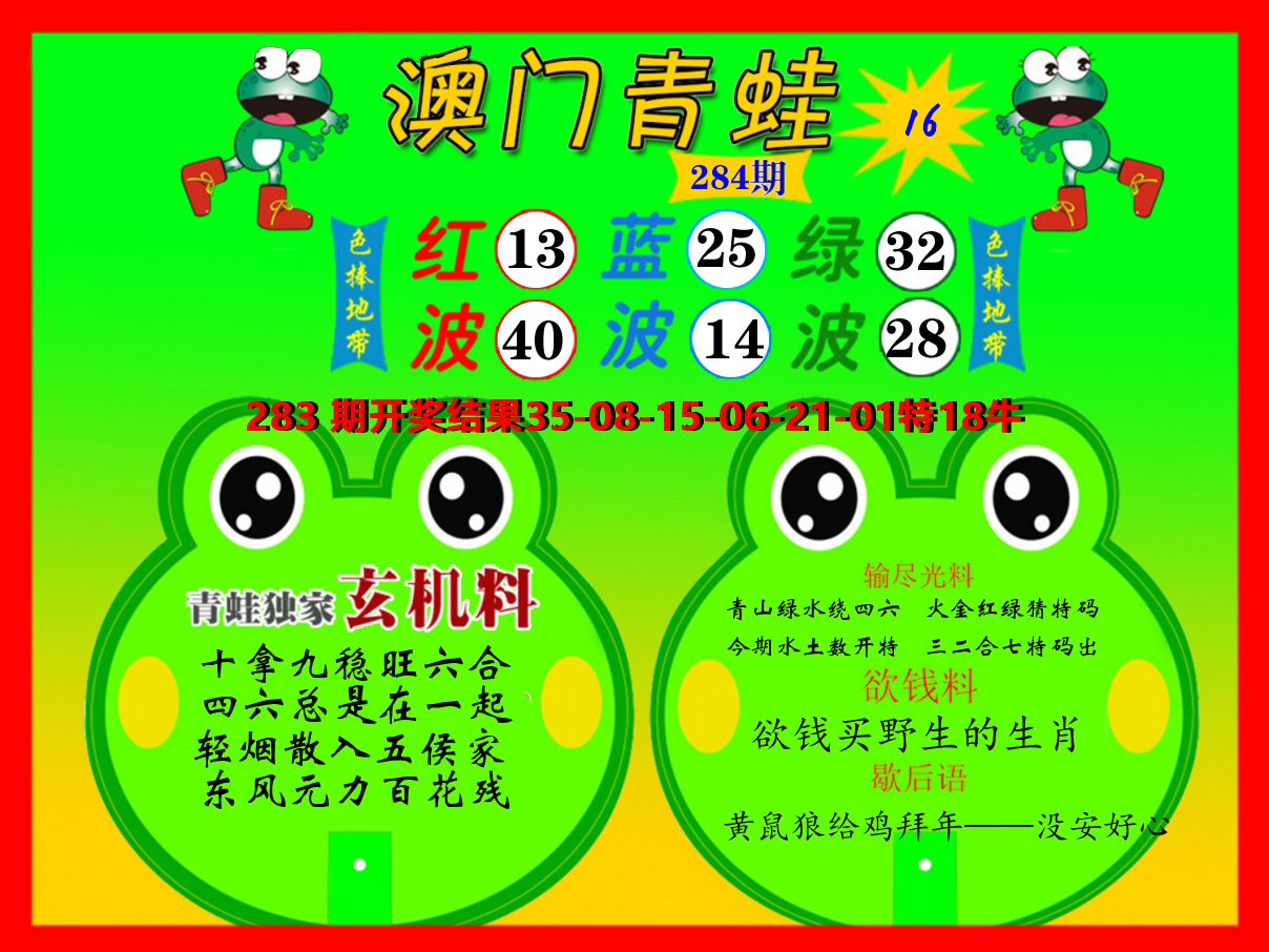 青蛙系列16 第284期