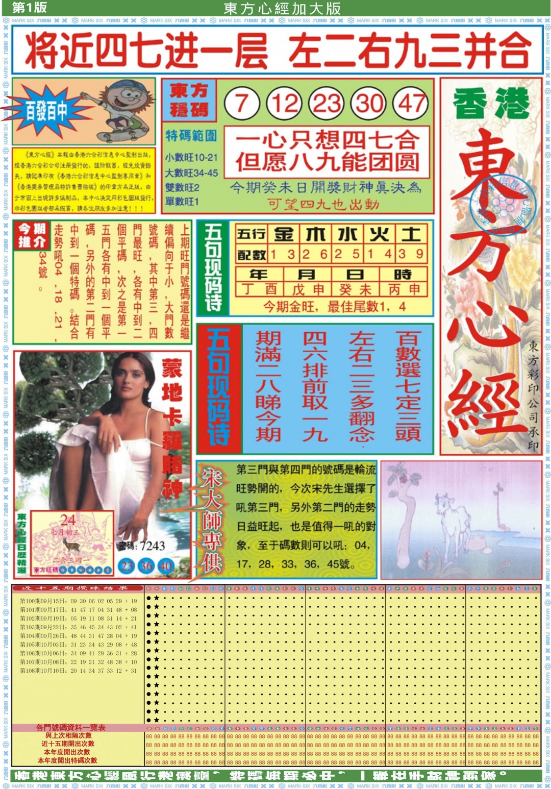 东方心经A加大版 第108期
