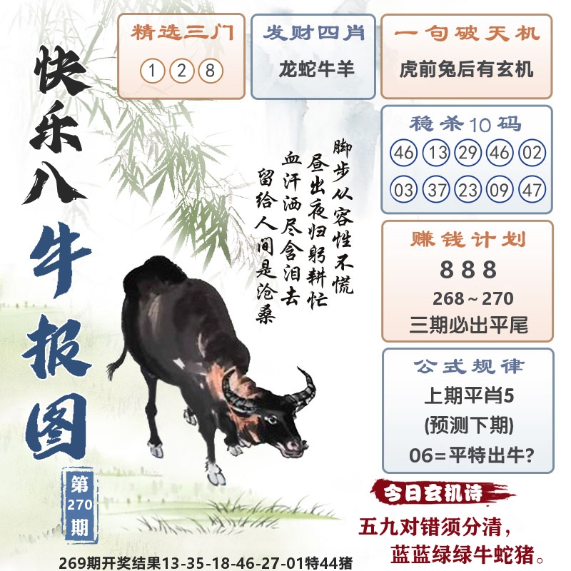 快乐八牛报图 第270期