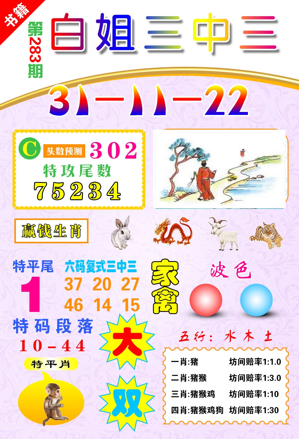 澳门白姐锦囊 第283期