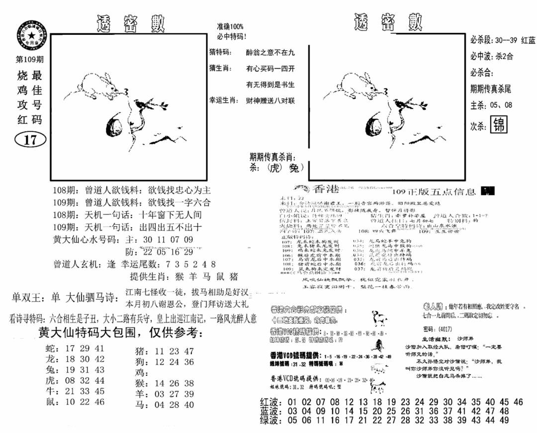 诸葛透密数(新图) 第109期