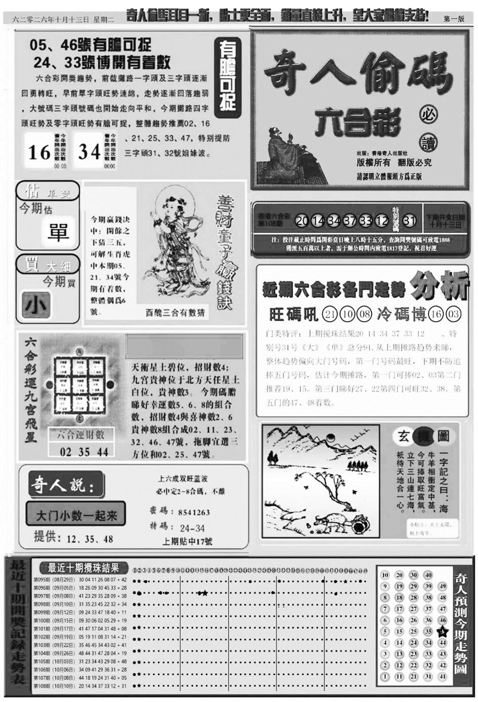 老奇人A 第108期