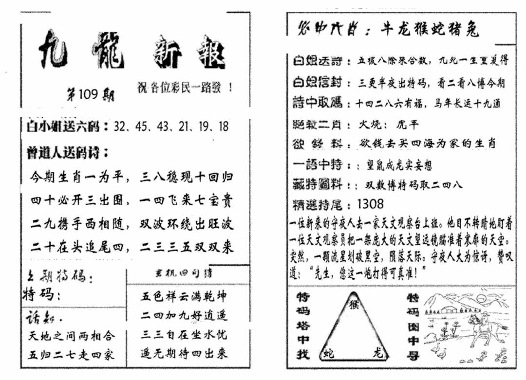 九龙新报(生肖版) 第108期