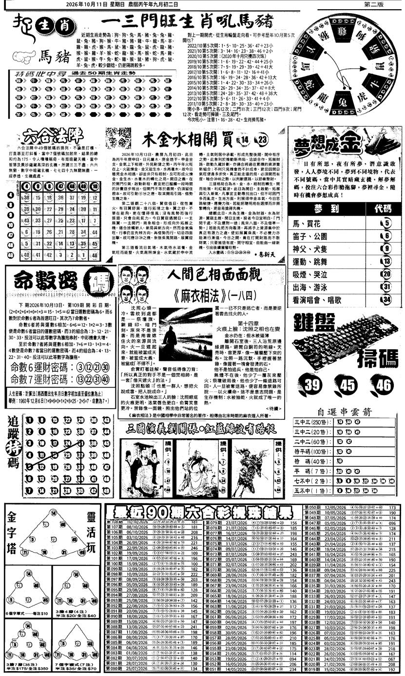 新报跑狗4 第108期