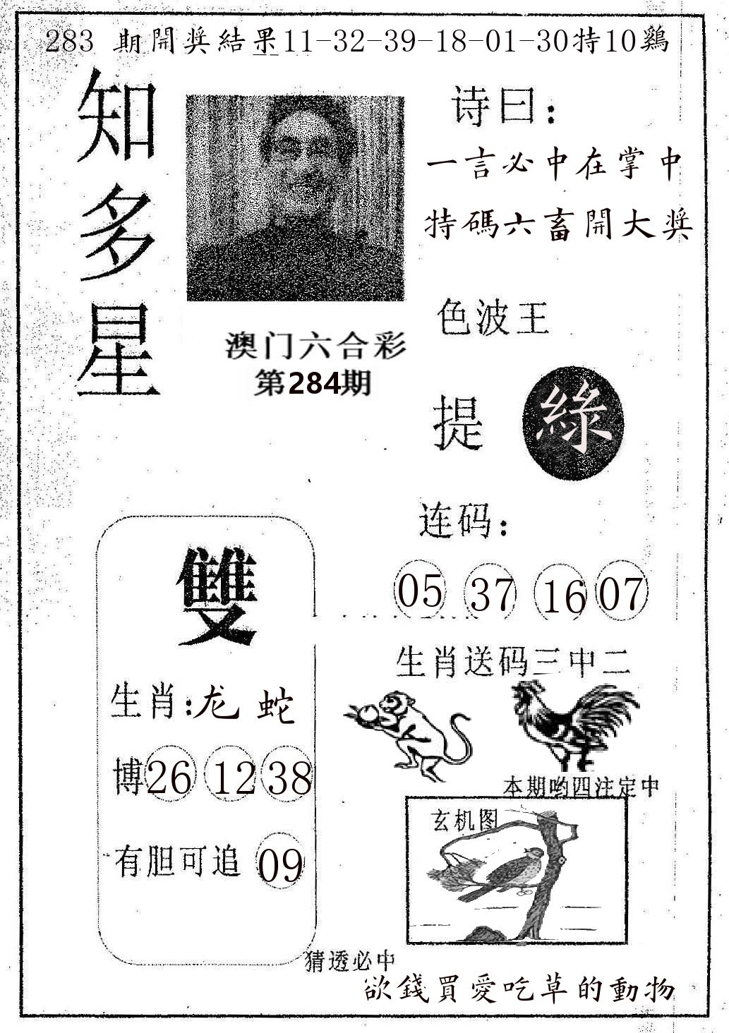 知多星 第284期